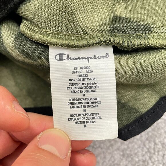 Champion Fleece Camo Sherpa Hoodie Sweatshirt Mens Medium Green Camouflage Hunt - Picture 9 of 15